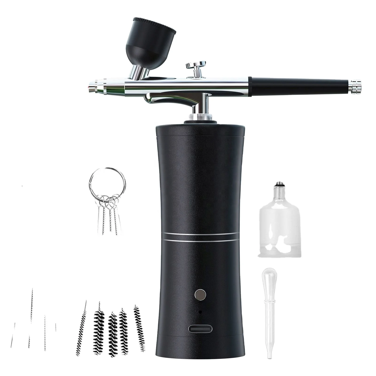 Set di aerografi a batteria Compressore Trucco Aerografo Kit per unghie Macchina per verniciatura Stampante spray Stencil per fondotinta per torte per camicie