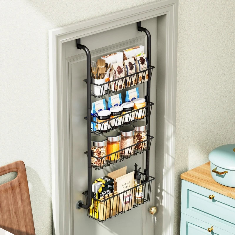 

Durable Hanging basket rack behind the door Household multi-layer non-punching storage basket Kitchen bathroom sundries basket