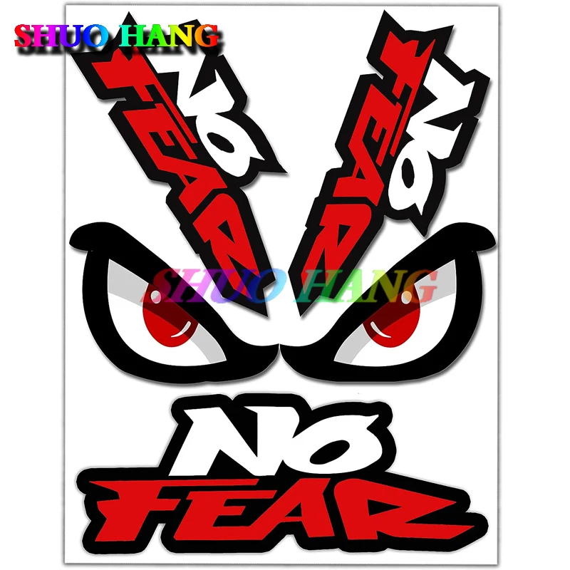 

Set of 4pcs X Vinyl Stickers Decal Warning Funny No Fear Eyes Car Motorcycle Helmet Decorative Car Accessories, Bumper, Racing