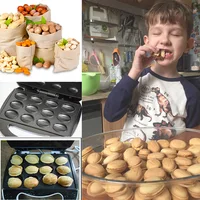 Walnut Cookie Maker 12 Holes Mold Automatic Nuts Maker Electric Walnut Cake Maker Non-stick Iron Toaster Baking Breakfast Pan 6