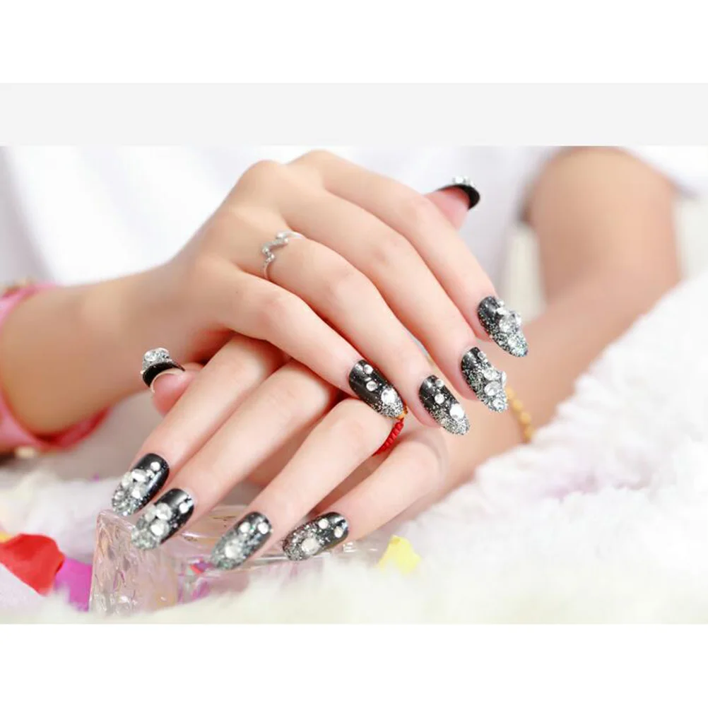 

24Pcs Premium Fake Nails Round Full Cover False Nail Tips No Smell DIY Kit for Women Girls Nail Art Decoration Supply