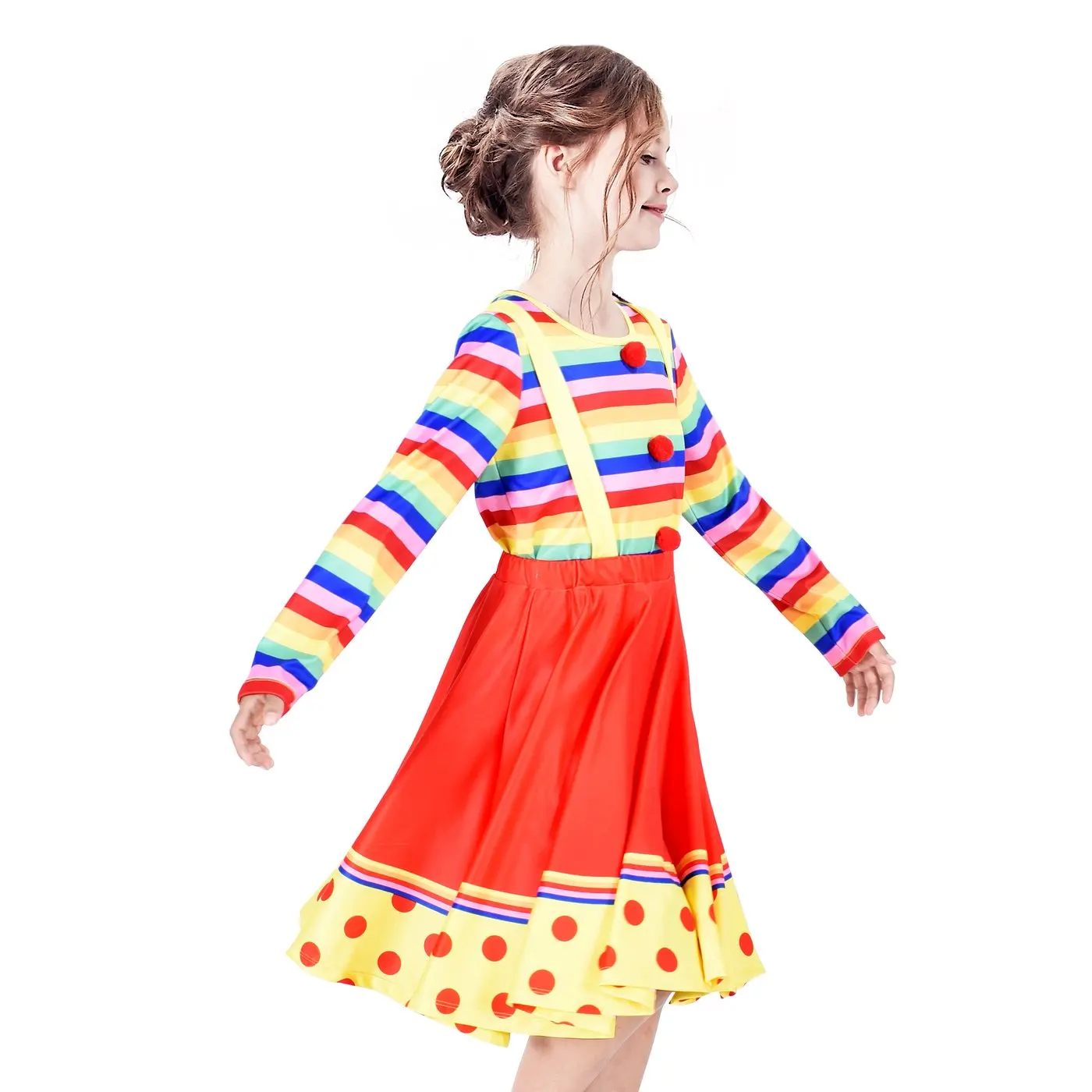 Girls Dress Clown Costume Halloween Carnival of Cultures Rose Monday