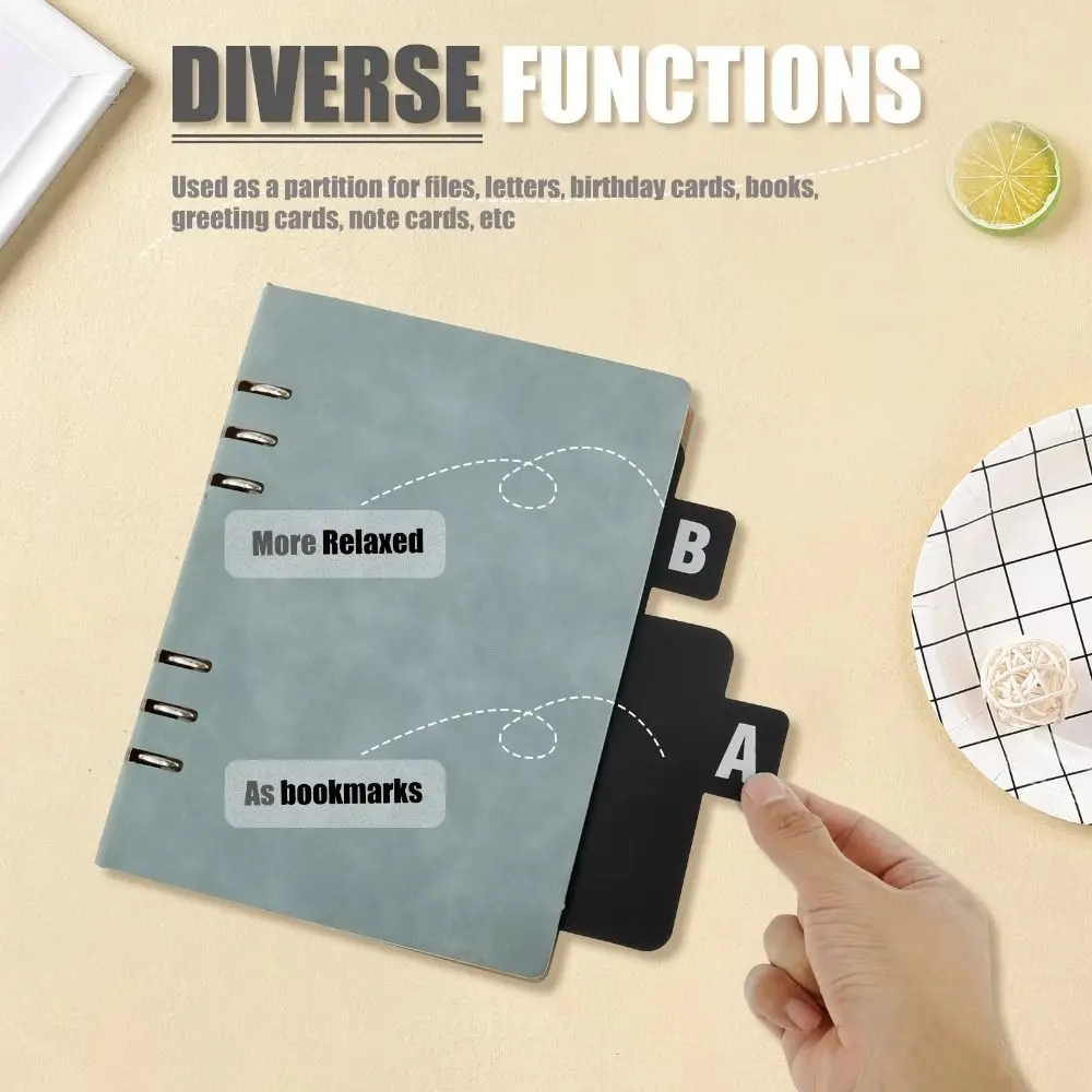 

Vinyl Bookmark Pen Clip Record Dividers A-Z Alphabetical Notebook Marker Multifunctional Notebook Planner Accessories