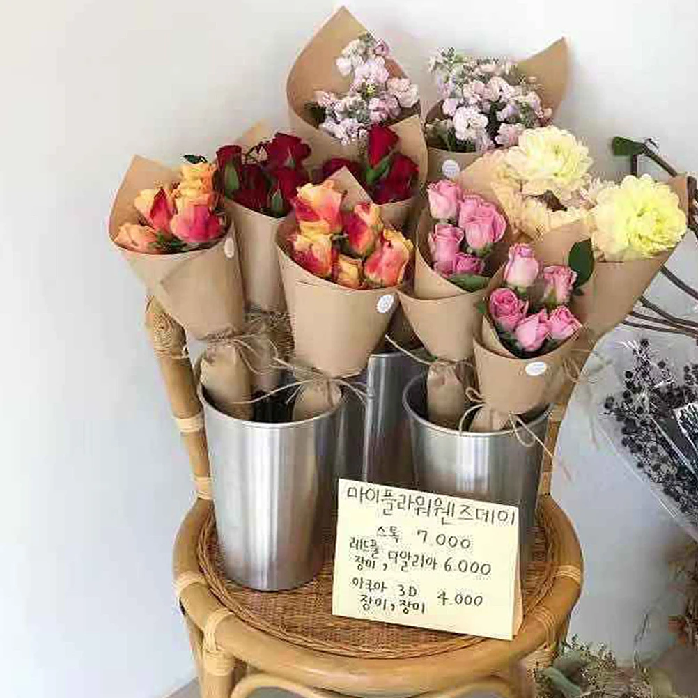 

Galvanized Flower Arrangement Bucket Vase Aluminum Floral Holder Large Metal Flower Pot Container Simple Rustic Farmhouse Style