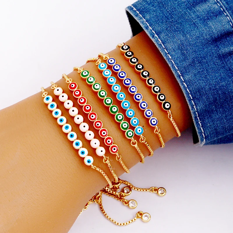 New Style Unique Evil Lucky Eye Charm Bracelet,Fashion Colorful Gold Plated Silver Party Wearing   L07