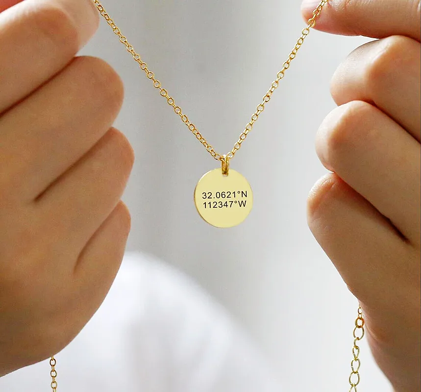 Personalized Handwriting Necklace Customized Engravable Disc Necklace Handwritten Message Pendant Charm Memorial Gift For Her