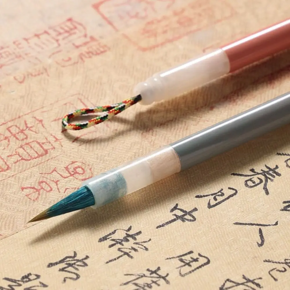 Oil Watercolor Chinese Calligraphy Brush Oil Painting Wood Scriptures Writing Brush Wolf Hair Art Paint Brush Art Supplies