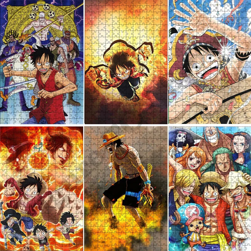 Diy Puzzle Photo Anime Luffy Puzzle 300 500 1000 Pieces Adult Toy Decoration Collection Classic Anime Characters Luffy Home Deco