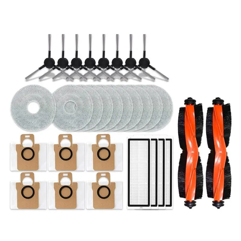 【adorn】pieces-de-rechange-pour-robot-aspirateur-d102gl-x20-pro-accessoires-brosse-principale-brosse-laterale-filtre-hepa-chiffon-de-nettoyage-sacs-a-poussiere