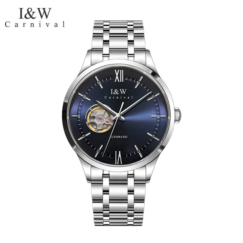 Switzerland Luxury Brand I&W CARNIVAL Japan Import NH39A Automatic Mechanical Men‘s Watches Sapphire Waterproof Skeleton 570G