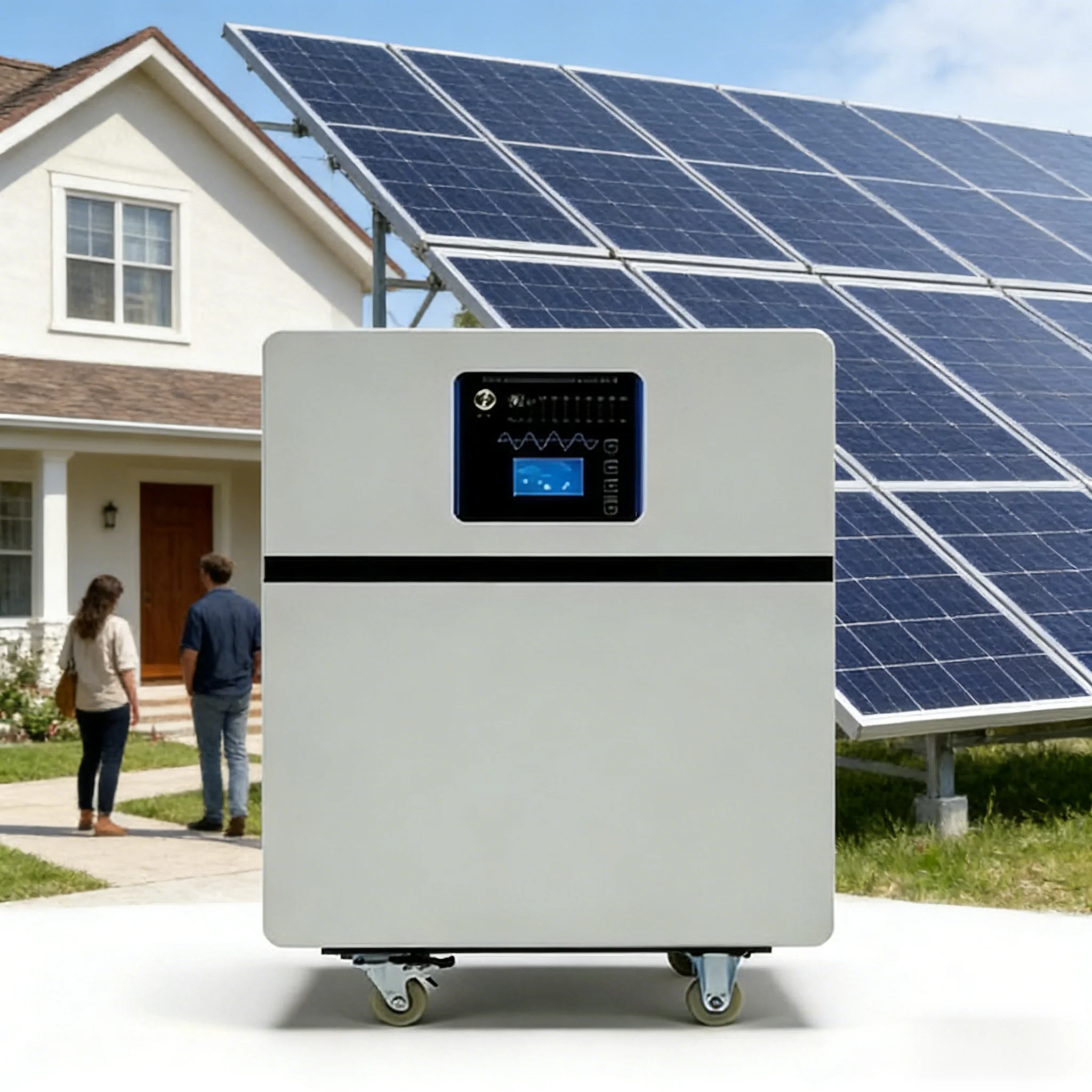 10KWH 51.2V 100Ah LiFePO4 Battery, Built-in Inverter Off Grid Home Solar Energy Storage System