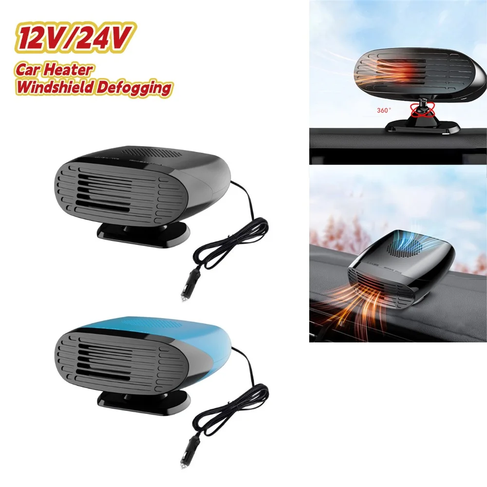 Car Heater Black/Red Electric Cooling Quick Heating Fan Winter Windshield Defogging Fast Defroster 12 24V