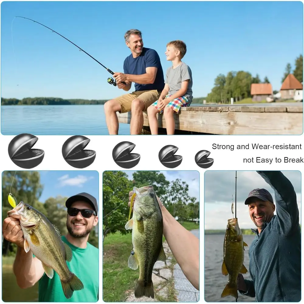 150 قطعة من حوض الصيد المقسم - أوزان صيد عالية الجودة وقابلة للإزالة، 5/6 مقاسات (0.02 أونصة-0.14 أونصة)، مناسبة للمياه الطازجة والملحة #4