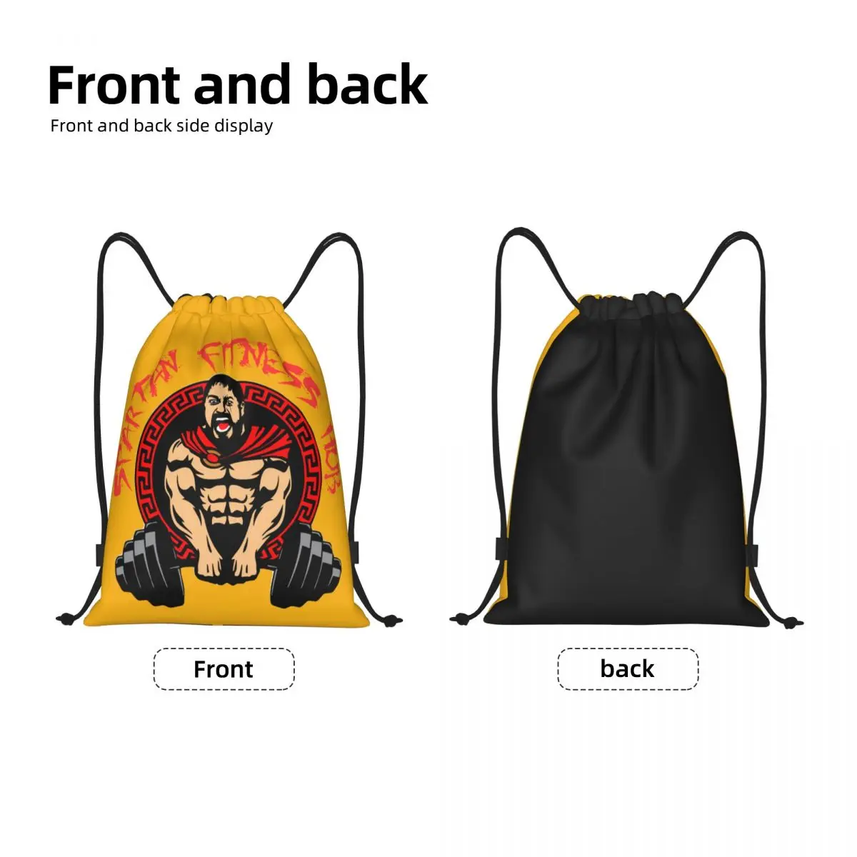 Custom Spartan Gym Drawstring Bag Women Men Lightweight Bodybuilding Fitness Muscle Sports Gym Storage Backpack