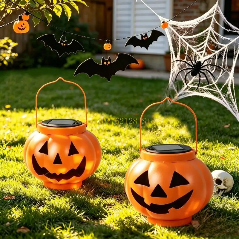 Face Cutout Pumpkin Decor Light for Fall Outdoor Display, Solar Accent with Upper Charging and Carry Handle for Porch best sale