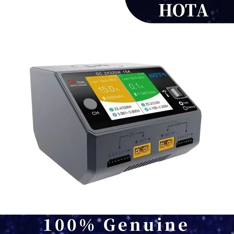 

HOTA D6 Dual Smart Charger DC650W 15A Maximum current 1600mA Built-in Micro USB for 1-6S Lipo LiHV/NiZn/Nicd/NiMH Battery