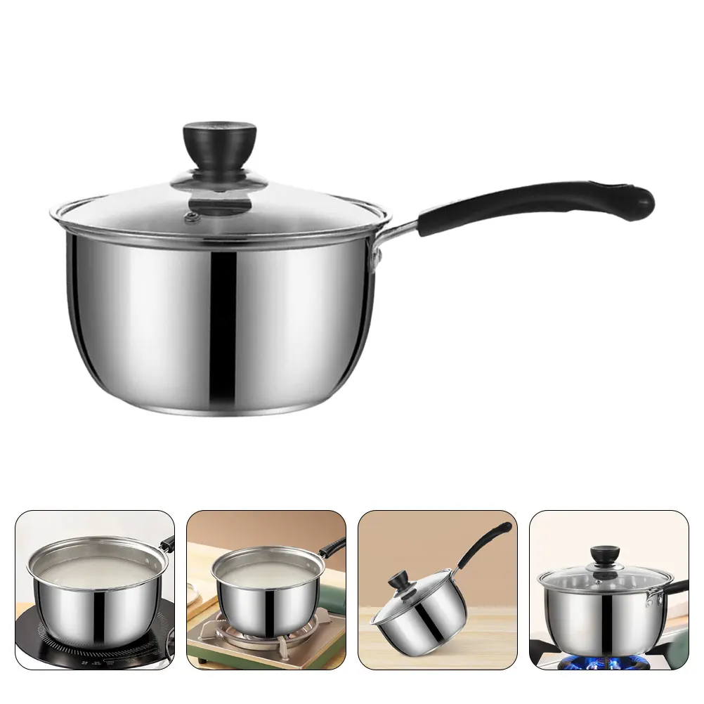 

Large Cooking Pot with Lid Thickened Milk Sauce Pan for Induction Cooktop Stainless Steel