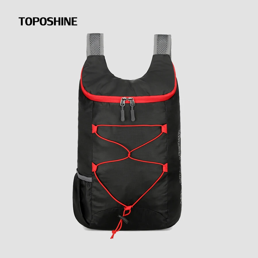 Toposhine في الهواء الطلق حقيبة ظهر قابلة للطي عالية الكثافة خفيفة الوزن مقاوم للماء نسيج النايلون حقيبة رياضية للتخييم المشي لمسافات طويلة السفر 15L #1