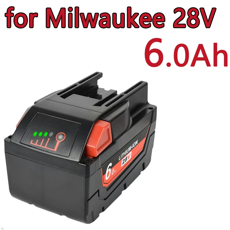 Turpow Lithium-ion 28V 6000mAh Replacement Power Tools and Battery Charger for Milwaukee Battery M28 M28BX M28B 48-59-2819