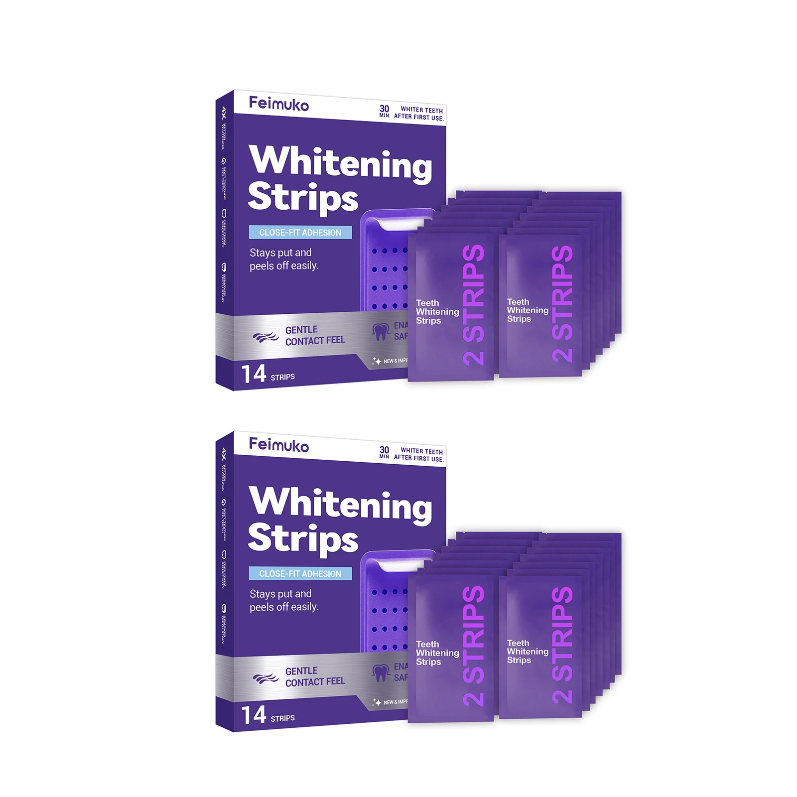 Paarse tandenbleekstrips Mondhygiëne Frisse adem Verhelderen van tandenbleken Langdurige mondverzorging Tandbleekpleisters