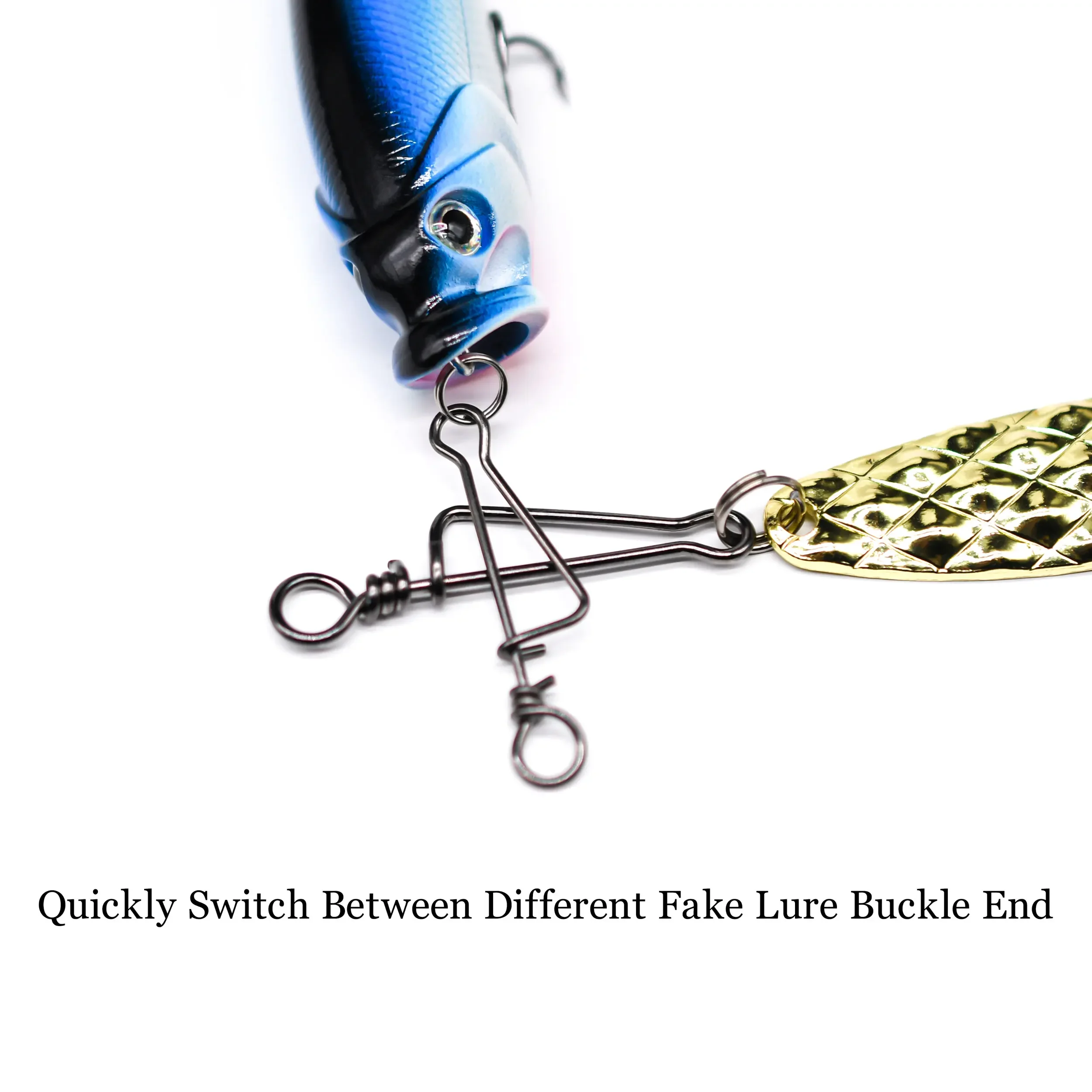 50 Stück 0 # -6 # Angeln Snap Edelstahl Schnell Ändern Clip Interlock Snap Angeln Zubehör Stecker Pesca – Detail 5