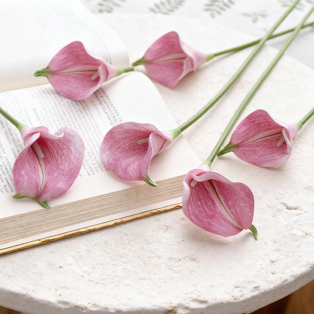 5/10/20 قطعة زهور زنبق الكالا الاصطناعية إيفا الزهور وهمية للمنزل ديكور الطاولة المركزية غرفة المعيشة حفلات الزفاف زينة