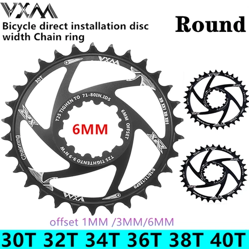 VXM MTB Offset 1/3/6mm anillo estrella 30T/32T/34T/36T/38T/40T bicicleta MTB eslabón de cadena para GXP XX1 X9 XO X01 piñón ancho y estrecho