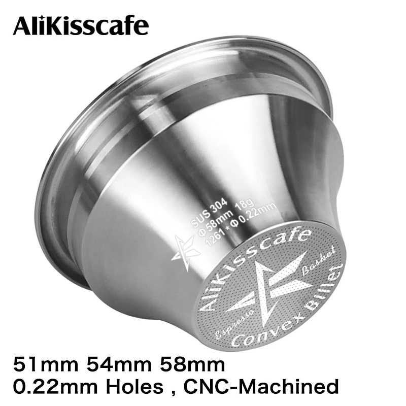 Alikisscafe Step Down Portafilter Basket 51mm 54mm 58mm Convex Billet for Delonghi Breville E61 Espresso Accessory Barista Tools