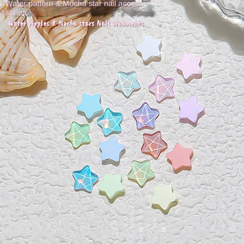 20Pcs/set Water Ripple Crystal Sea Star Star Nail Decorations DIY Nail Art Charms Nail Jewelry Star Nail Accessories