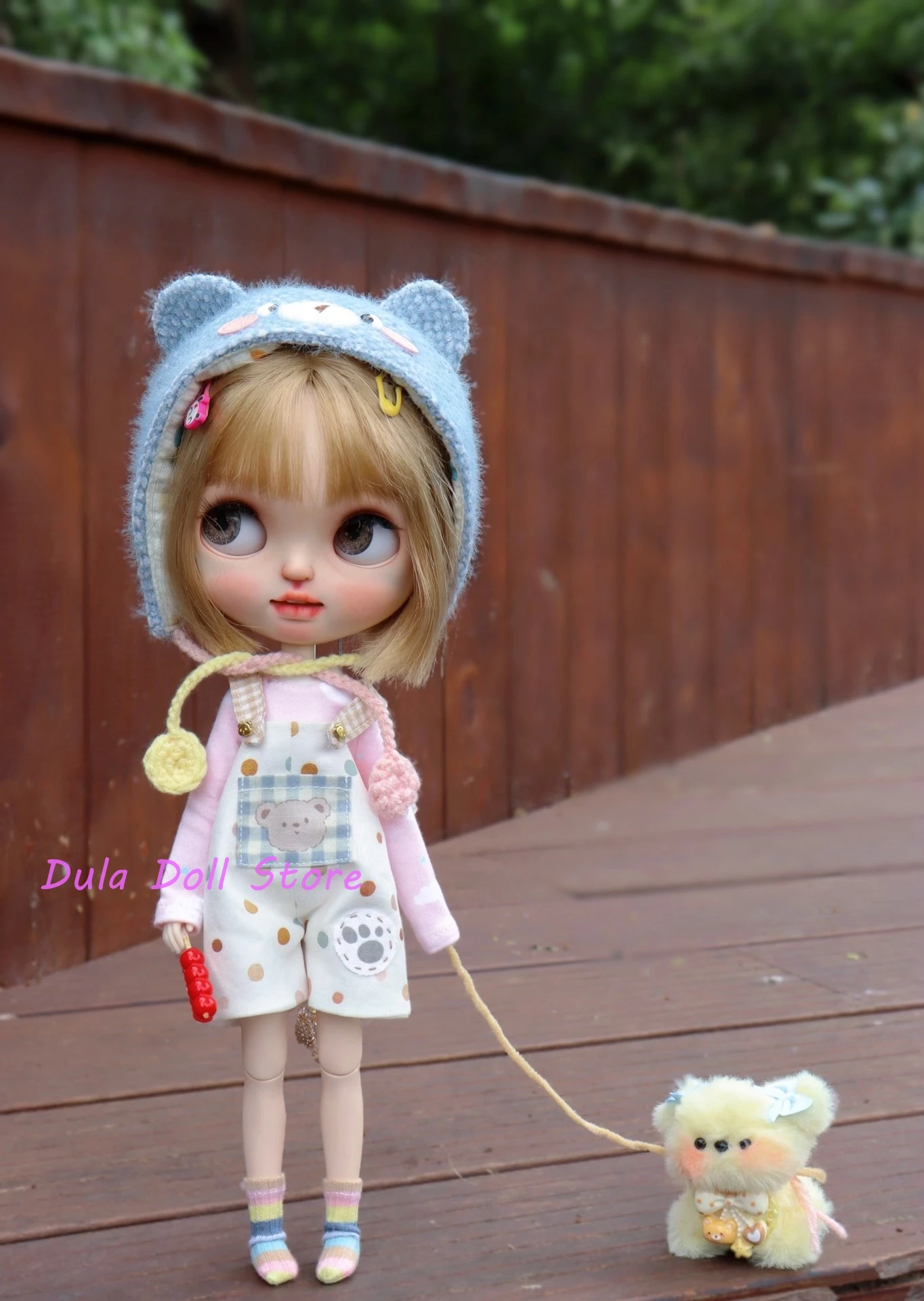 Dula Doll Clothes Dress Little Bear Strap Pants Blythe ob24 Azone Licca ICY JerryB 1/6 Bjd Doll Accessories