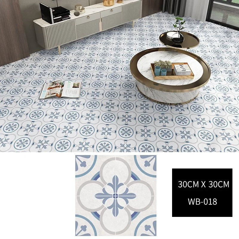 Floor tile stickers self-adhesive waterproof wallpaper bathroom living room bedroom kitchen home decor kertas dinding 30x30cm