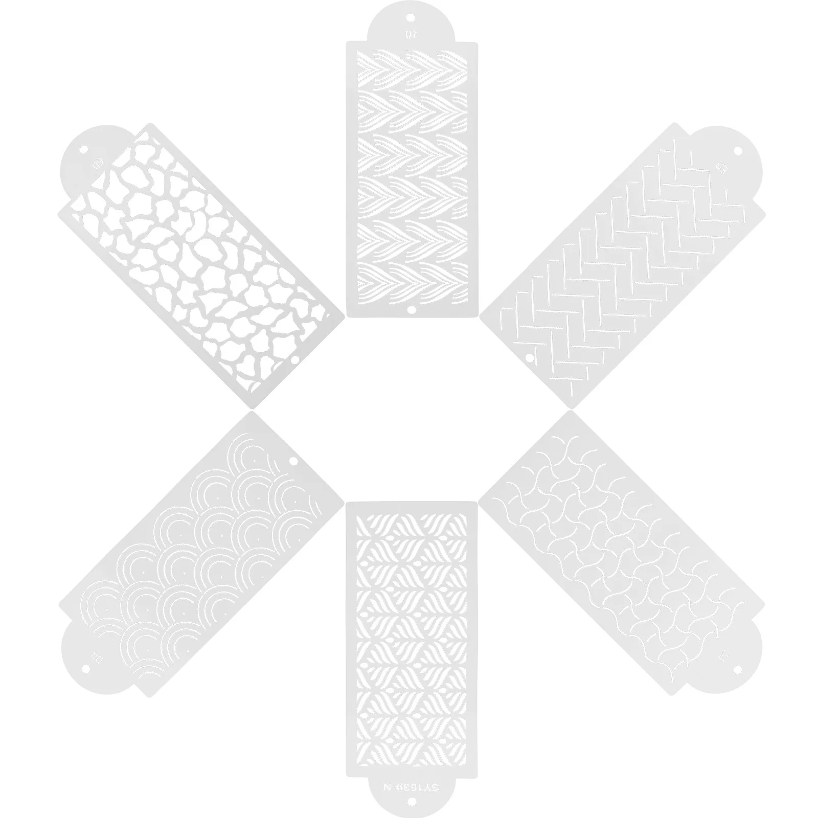 6 قطع من الإستنسل البلاستيكية للحرف اليدوية للرسم DIY إكسسوارات سجل القصاصات ومستلزمات الرسم الفنية #2