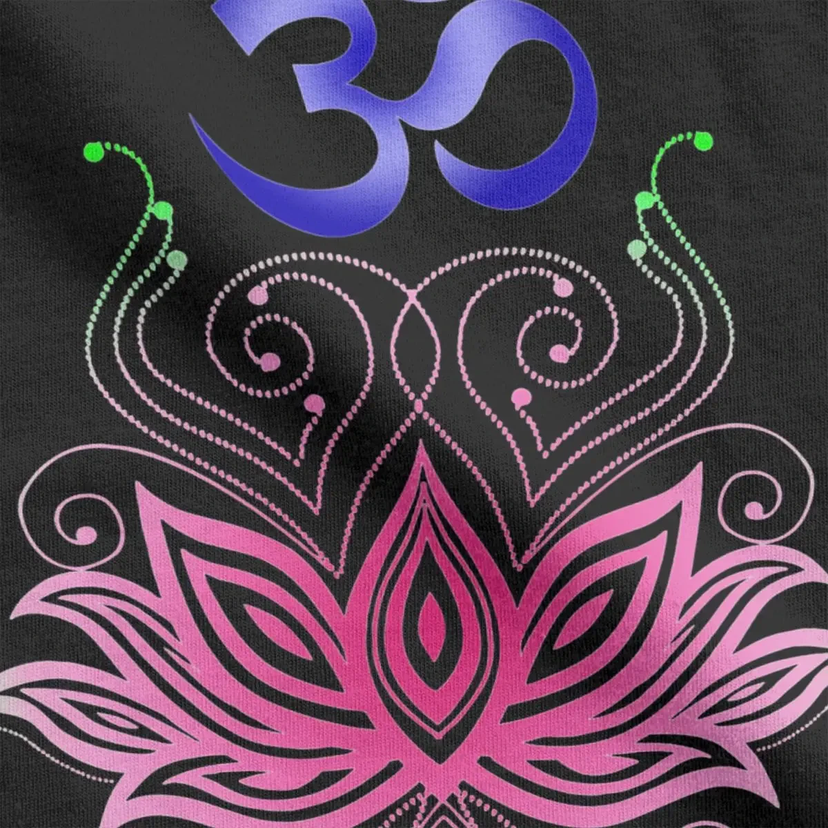 Lotus-Om T Shirts Men Pure Cotton Vintage T-Shirts Shiva Hindu Ganesha God India Lingam Tees Short Sleeve Clothing Plus Size