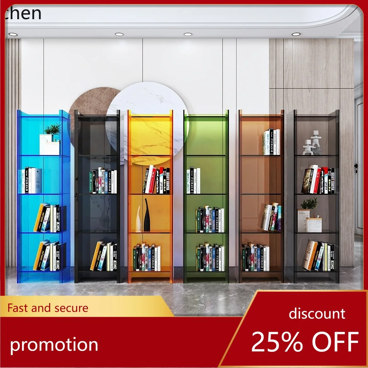 ZMLacrylic bookshelf display shelf floor-to-ceiling wall multi-layer storage cabinet