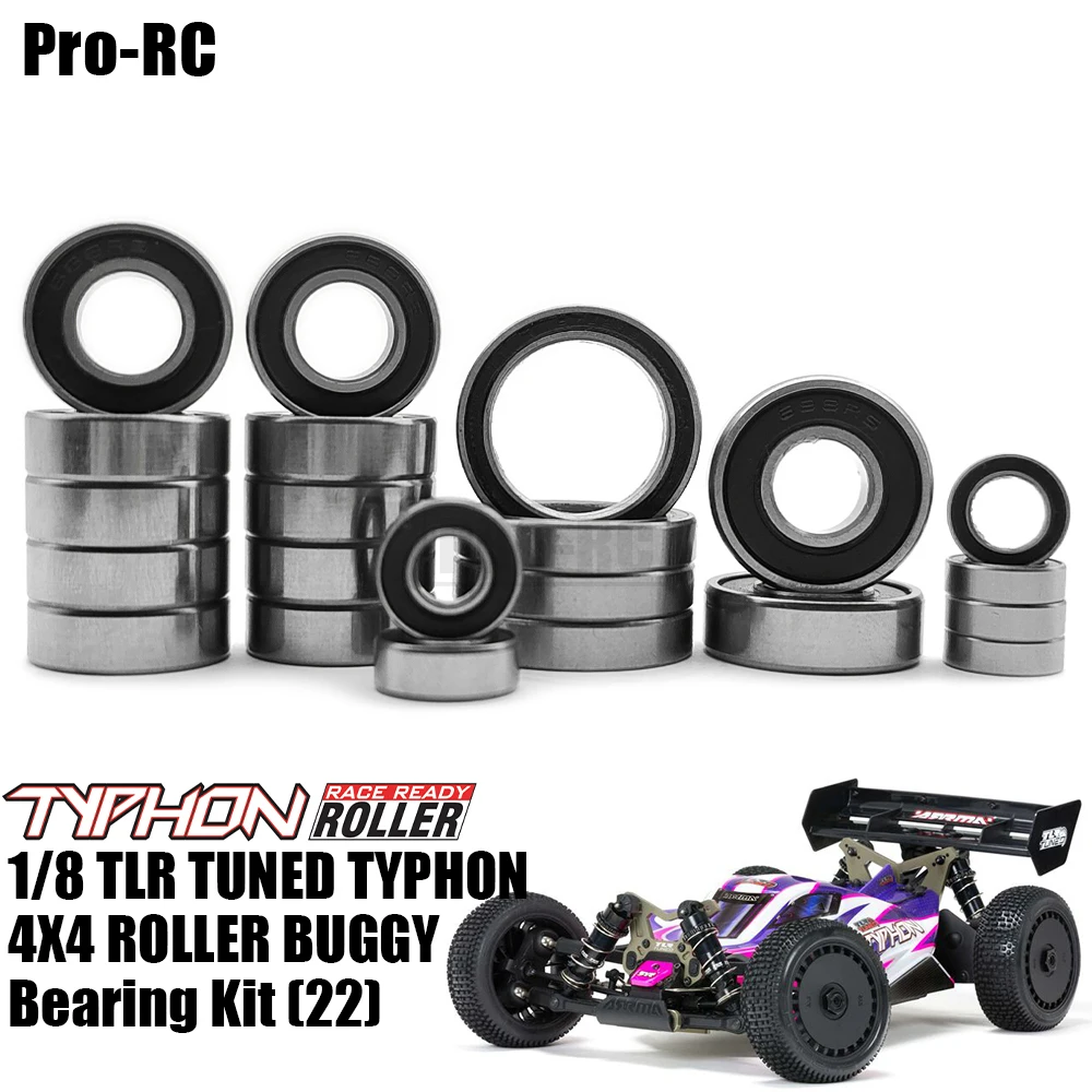 For Arrma 1/8 TLR Tuned Typhon 4x4 Roller Buggy Sealed Bearing Kit 22Pcs