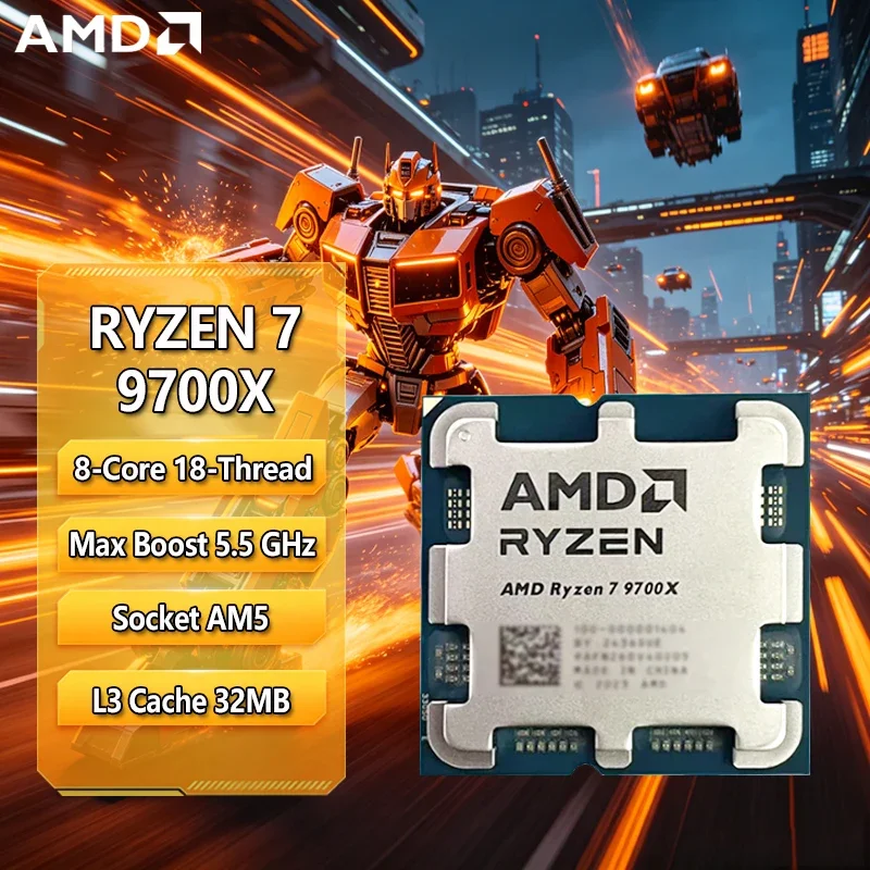 AMD Ryzen 7 9700X AMD R7 9700X CPU 8-Core 16-Thread 5.5GHz Unlocked Desktop Processor Socket AM5 Gaming CPU Loose Pieces