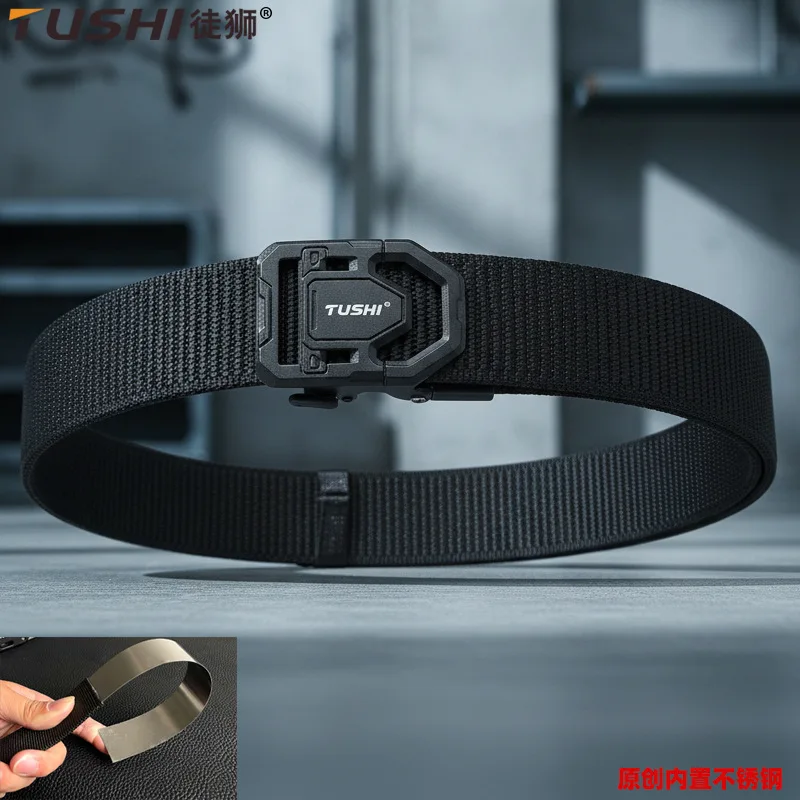 Quick Release Nylon Tactical Belt Thickened High Density Nylon Webbing Touch Fast Release Buckle Anti Deform Inner Steel Sheet