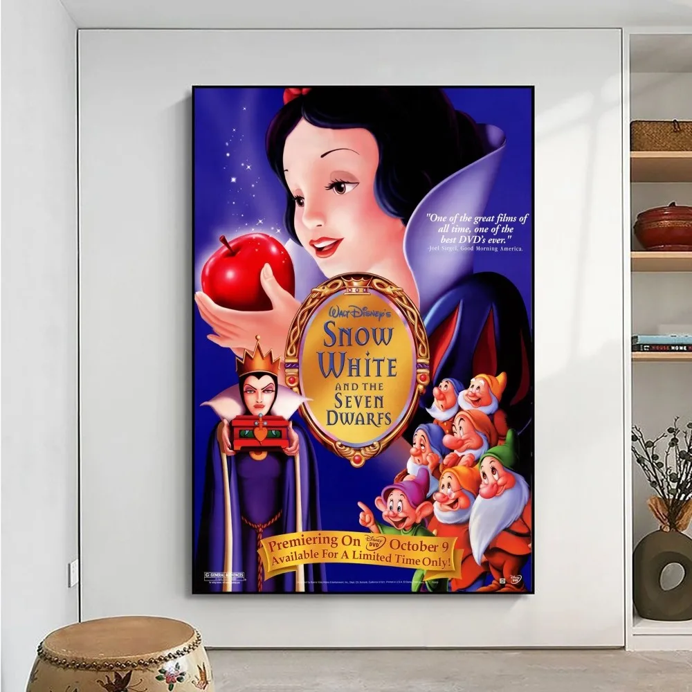 S-Snow White And The Seven Dwarfs Poster Kraft Paper Vintage Poster Wall Art Painting Study Aesthetic Small Size Wall Stickers