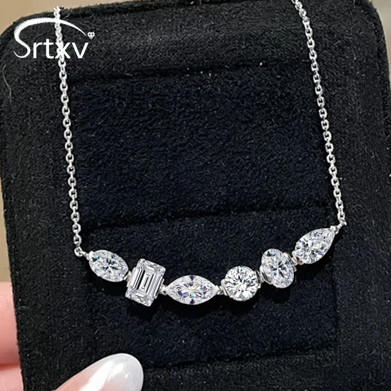 

New 100% Sterling Silver S925 Chain Dainty Stacking Necklaces for Women Girls Sparkling Pendant Lab Diamond Luxury Jewelry Gift