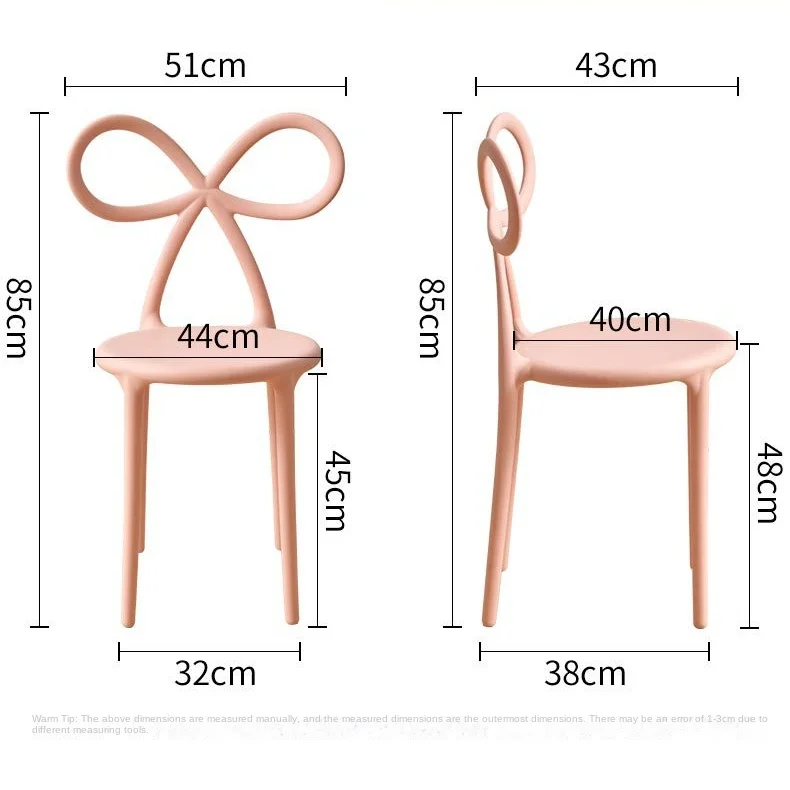 Chaise papillon nordique en plastique, chaise de maquillage simple, tabouret de dressing, chaise à ongles, ménage, chambre à coucher, fille