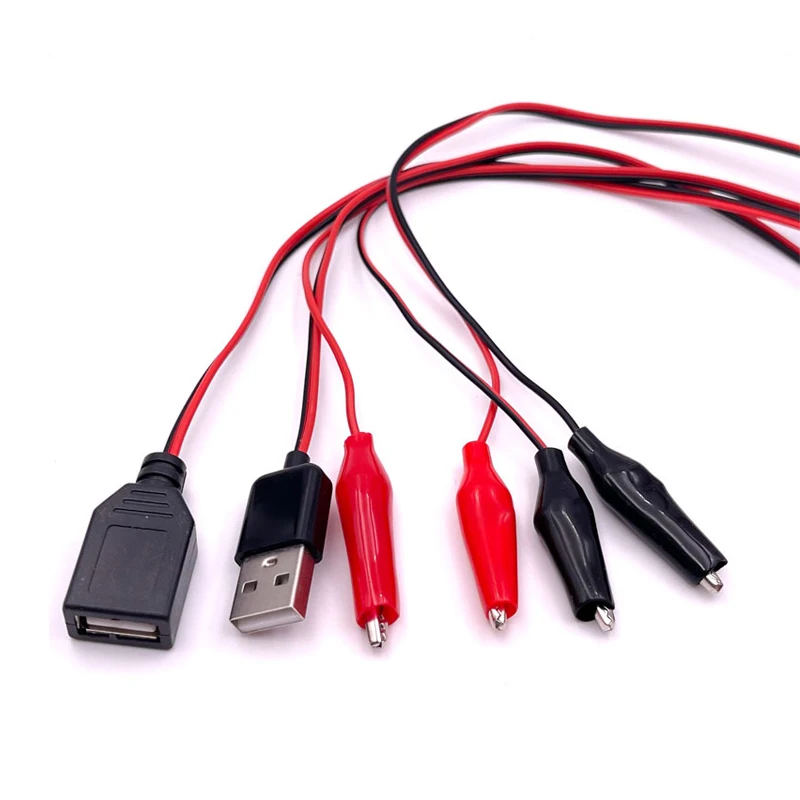 Metal Alligator Clip Crocodile Electrical Clamp for Testing Probe Crocodile Test Clip to USB Adapter Multimeter Car Home