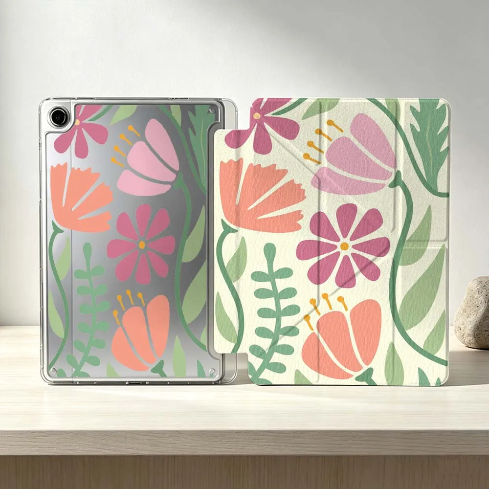 Cartoon Flowers For Samsung Galaxy Tab S10 S9 S8 S7 S6 A11 A10 A9 FE Plus Lite Foldable 3Y Tablet Case Soft