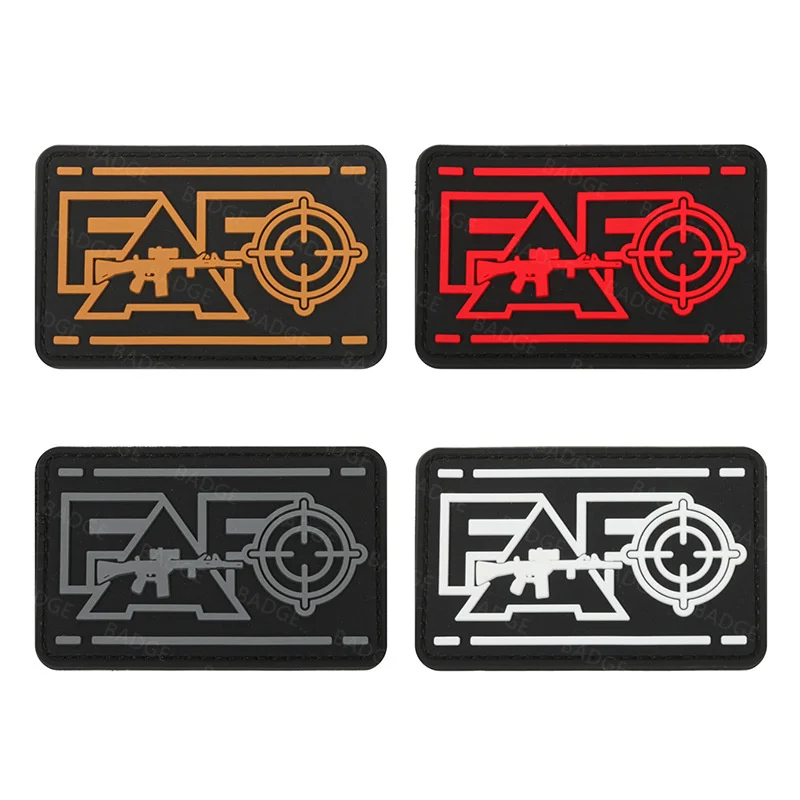 FAFO PVC Rubber Patches Around And Find Out Luminous Glow in Dark Tactical Patch With Hook Funny Badge For Vest Backpacks Dog