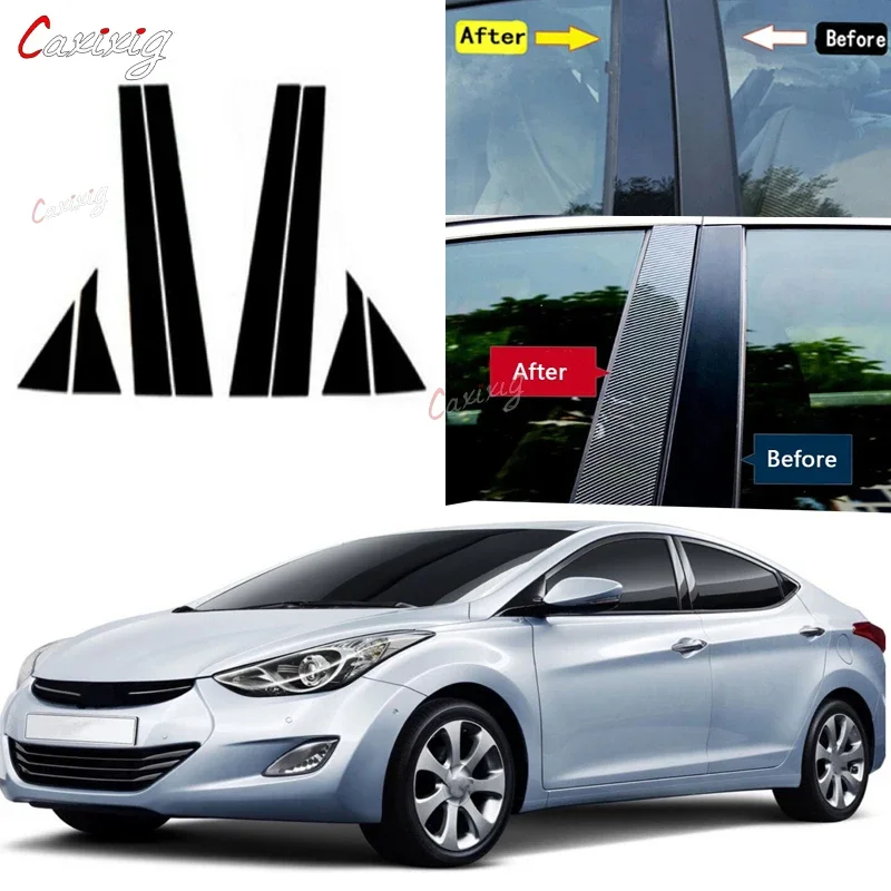 

8 шт. автомобильные стойки, накладка на дверное окно, наклейка для Hyundai Elantra/Avante/i35 Elantra 2011 2012 2013 2014 2015 2016