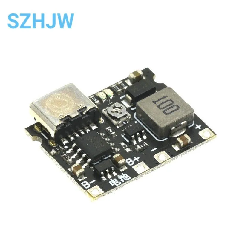 1/10 pces 3.7v a 9v 2a DC-DC step up boost módulo 18650 bateria de lítio carregamento placa de descarga tipo-c conversor de reforço