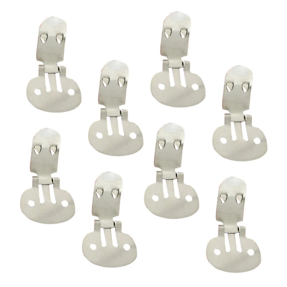 10 Pcs Shoe Clips Enhancers Stainless Retro Rhinestone Heels Gold High DIY Findings Steel Blank Flat Shell Crafts