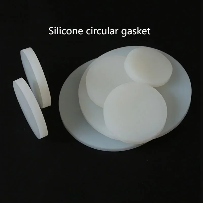 White Solid Round VMQ Silicone Rubber Sheet Seal Gaskets Pad Dia 5-500mm Thick 2-3mm 1/2/5pcs