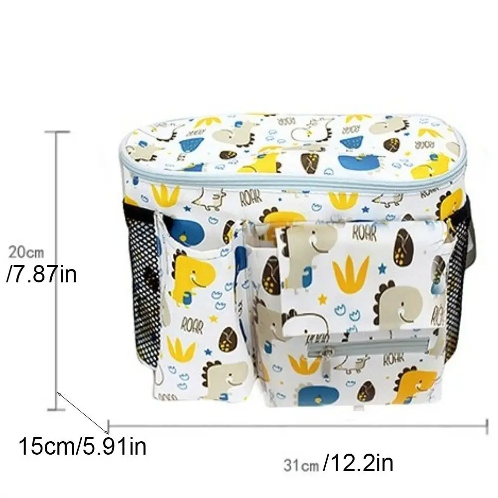 Oxford cloth Baby Stroller Bag Large Capacity Printed Cartoon Stroller Organizer Multi-functional Stroller Accessories