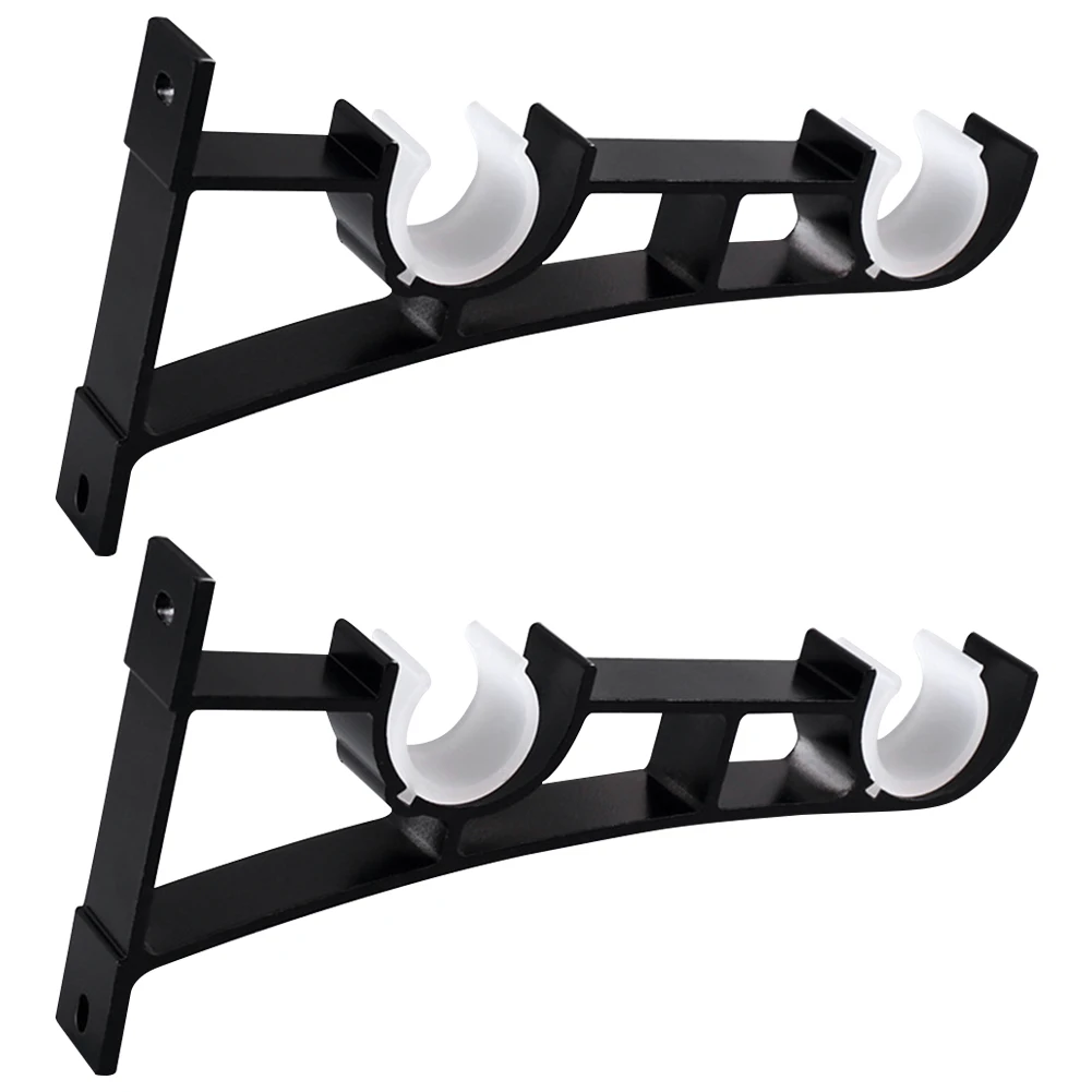 2 Pack Curtain Rod Hooks Aluminum Alloy Rod Support Hanger Curtain Rod Hanging Hardware for Drapery Rod for Wall Hangers Support