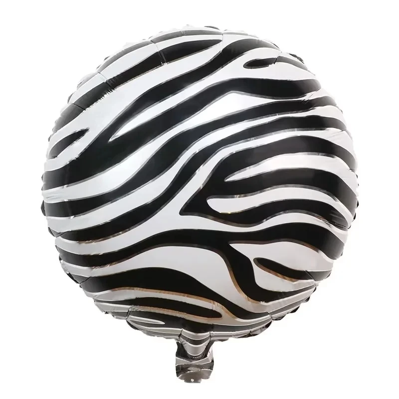 10Pcs 18inch Round Foil Balloons Tiger leopard Zebra Pattern Helium Balloon Globos Jungle Safari Tropical Party Decor Supplies